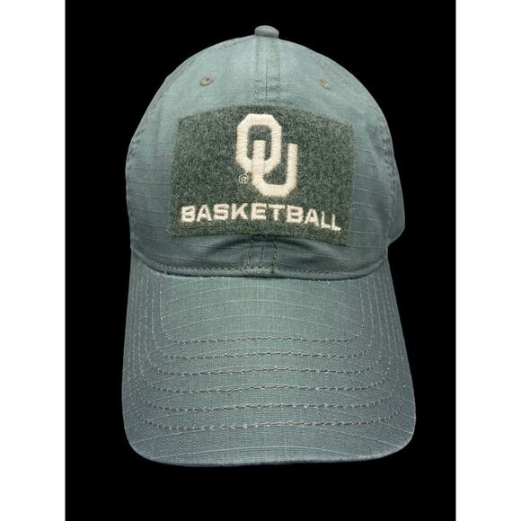 OU Basketball Hat Mens Adult Army Camo Green Oklahoma Sooners Cotton Strapback - Picture 1 of 10